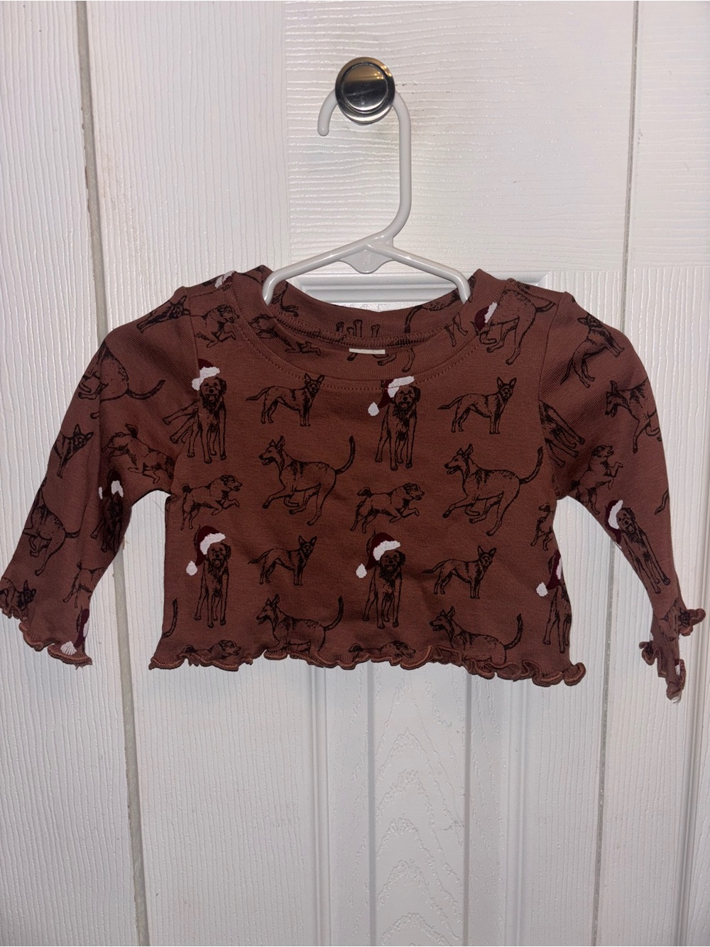 Kate Quinn Girls' Brown Dog-Print Long Sleeve Top